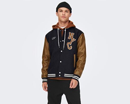 Only Onsjay Varsity Jacket Otw Erkek Günlük Ceket 22022572-DARK-NAVY 1399,99