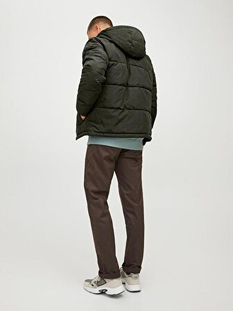 Jack & Jones Koyu Yeşil Erkek Kapüşonlu   Mont 12212233_JJBRADY PUFFER SN