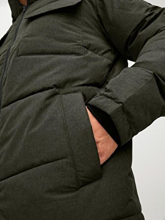 Jack & Jones Koyu Yeşil Erkek Kapüşonlu   Mont 12212233_JJBRADY PUFFER SN