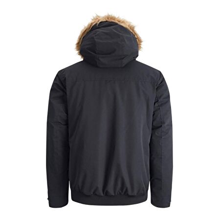 Jack & Jones Siyah Erkek Kapüşonlu   Mont 12211978_JJWINNER BOMBER JACKET