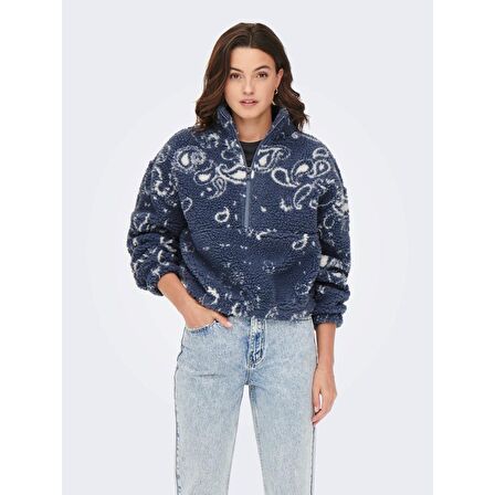 Only Fermuarlı Lacivert Kadın Polar 15267415