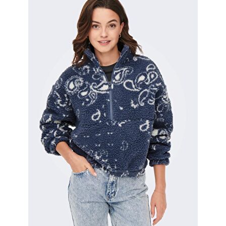 Only Fermuarlı Lacivert Kadın Polar 15267415