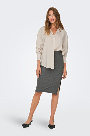 Only Kadın Onlzazıma Ön Kısa Arka Uzun Rahat Kesim Gömlek 15272523 Pudra