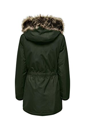 Only Kadın Iris Fur Winter Parka Kadın Yeşil Mont 15213755