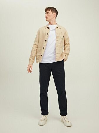 Jack & Jones Bisiklet Yaka Düz Beyaz Erkek T-Shirt JPRBLUARCHIE SS TEE CREW NECK NOOS