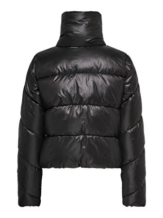 Only Siyah Kadın Kısa Boy Düz Şişme Mont 15265538