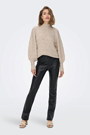 Only Kadın Celına Lıfe Yarım Balıkçı Yaka Kazak 15259528 Bej