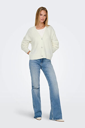 Only Kadın Onlella Düğmeli Uzun Kollu Örme Hırka 15259564 Ekru