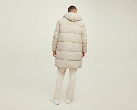 Jack Jones Jorcopenhagen Long Puffer Ln Erkek Günlük Mont 12215283-MOONBEAM Krem