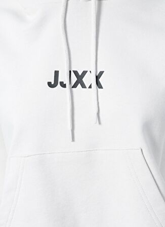 JJXX Kapüşon Yaka Düz Krem Kadın Sweatshırt JXCARLA LS OVERSIZE HOODIE BY