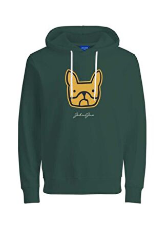 Jack & Jones Kapüşonlu Regular Fit Yeşil Erkek Şardonlu Sweatshirt 12219677_JORCOMRADE SWEAT HOOD FST