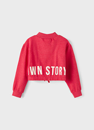 Name İt Kırmızı Kız Çocuk O Yaka Sweatshirt NKFNALIVE LS CROP SWEAT  BRU