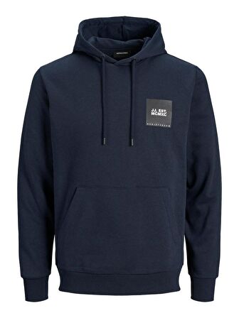 Jack & Jones Kapüşonlu Regular Fit Koyu Lacivert Erkek Şardonlu Sweatshirt 12213245_JJLOCK SWEAT HOOD