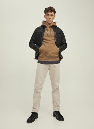Jack & Jones Kapüşonlu Regular Fit Kahve Erkek Şardonlu Sweatshirt 12216335_JPRBLUARCHIE SWEAT HOOD NO