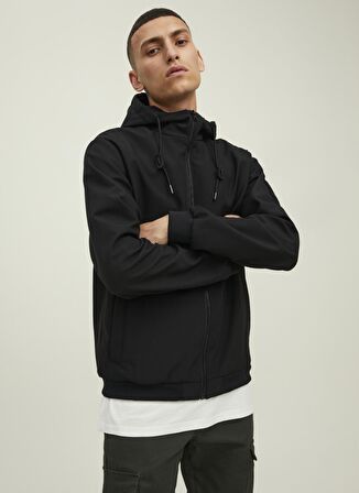 Jack & Jones Siyah Erkek Mont JCOCLASSIC WAFFLE JACKET NOOS