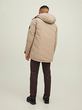 Jack & Jones Koyu Bej Erkek Kapüşonlu   Mont 12214645_JCOBACH PARKA