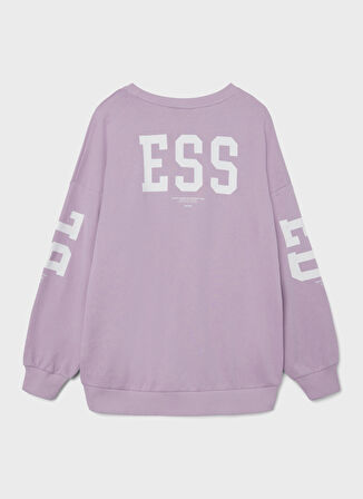 Lmtd Pembe Kız Çocuk O Yaka Uzun Kollu Baskılı Sweatshirt NLFNESSED LS L SWEAT