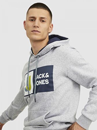 Jack & Jones Erkek Jcologan Kapüşonlu Sweatshirt - 12216327