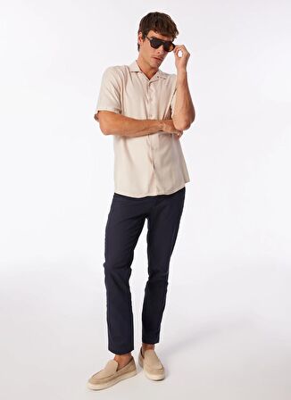 Only & Sons Normal Açık Bej Düz Erkek Gömlek ONSDASH LIFE REG SOLID VISC RES SS