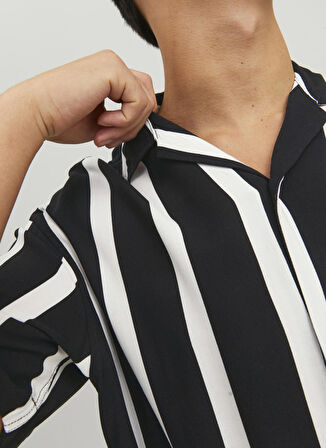 Jack & Jones Normal Siyah Çizgili Erkek Gömlek 12220423_JJEJEFF RESORT STRIPE SHIR
