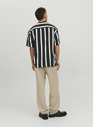 Jack & Jones Normal Siyah Çizgili Erkek Gömlek 12220423_JJEJEFF RESORT STRIPE SHIR
