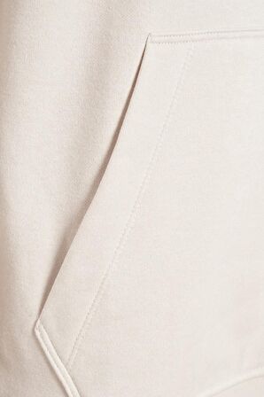 Jack & Jones Erkek Jcomono Vision Kapüşonlu Sweatshirt 63412216286 Bej
