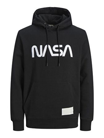Jack & Jones Kapüşonlu Regular Fit Siyah Erkek Şardonlu Sweatshirt 12216337_JCONASA LOGO SWEAT HOOD