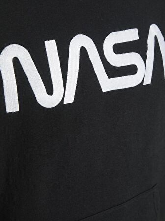 Jack & Jones Kapüşonlu Regular Fit Siyah Erkek Şardonlu Sweatshirt 12216337_JCONASA LOGO SWEAT HOOD