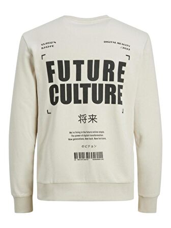 Jack & Jones Bisiklet Yaka Bej Erkek Sweatshırt 12216239_JCOONO SWEAT CREW NECK