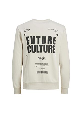 Jack & Jones Bisiklet Yaka Bej Erkek Sweatshırt 12216239_JCOONO SWEAT CREW NECK
