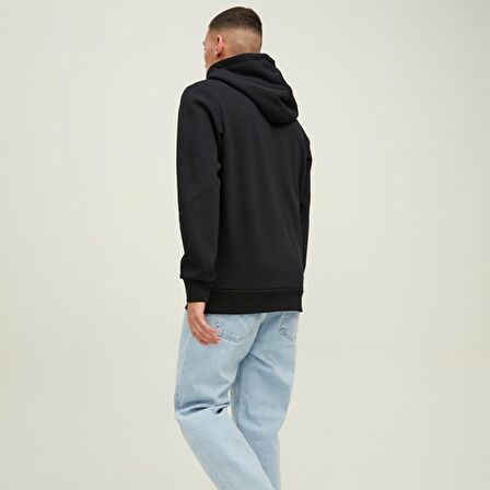 Jack & Jones Kapüşon Yaka Siyah Erkek Sweatshırt 12216242_JCOTECH LOGO SWEAT HOOD