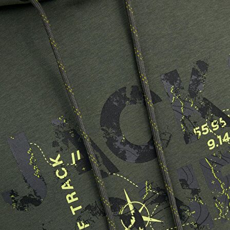 Jack & Jones Kapüşonlu Regular Fit Koyu Yeşil Erkek Şardonlu Sweatshirt 12216242_JCOTECH LOGO SWEAT HOOD