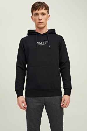 Jack & Jones Erkek Kapüşonlu Sweatshirt Jprbluarchıe 63412216335 Siyah
