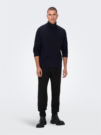 Onsphil Reg 12 Struc Roll Neck Knit Noos Erkek Mavi Kazak - 22023202
