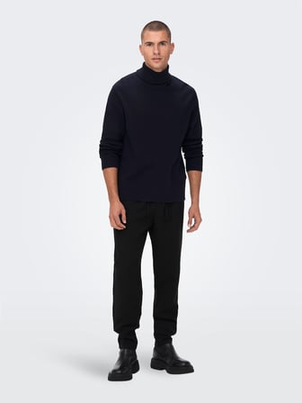 Onsphil Reg 12 Struc Roll Neck Knit Noos Erkek Mavi Kazak - 22023202