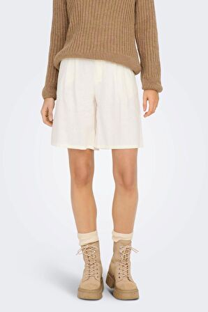 ONLY ONLCARO HW WIDE LINEN BL SHORTS CC TLR ekru