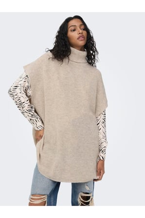 Onlparıs Lıfe Loose Highn Wool Vest Knt Kadın Gri Kazak - 15268869