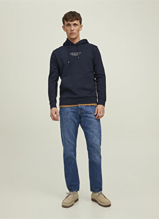 Jack & Jones Kapüşon Yaka Lacivert Erkek Sweatshırt 12216335_JPRBLUARCHIE SWEAT HOOD NO