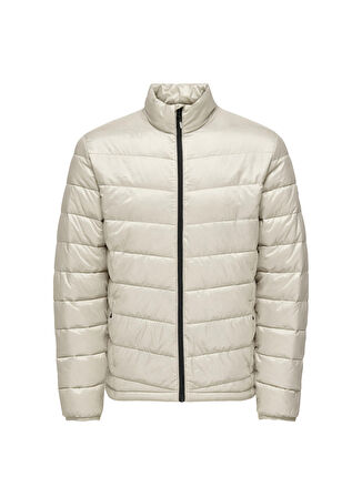 Only & Sons Normal Krem Erkek Ceket ONSCARVEN QUILTED PUFFER OTW NOOS