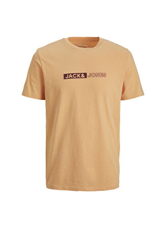 Jack & Jones Bisiklet Yaka Baskılı Turuncu Erkek T-Shirt 12221946_JJNEO TEE SS CREW NECK