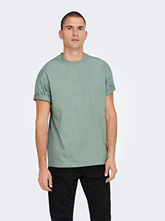 ONSFRED LIFE RLX SS TEE NOOS Erkek Gri T-Shirt - 22022532