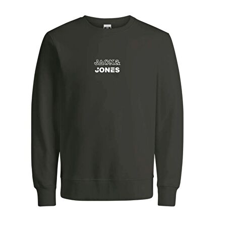 Jack & Jones Bisiklet Yaka Koyu Yeşil Erkek Sweatshırt 12225139_JCORIZ SWEAT CREW NECK