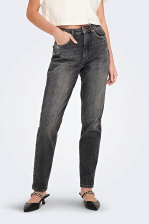 Only Kadın Mom Jeans 65515266261 Koyu Gri