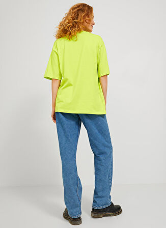 JJXX Bisiklet Yaka Sarı Kadın T-Shirt 12205777