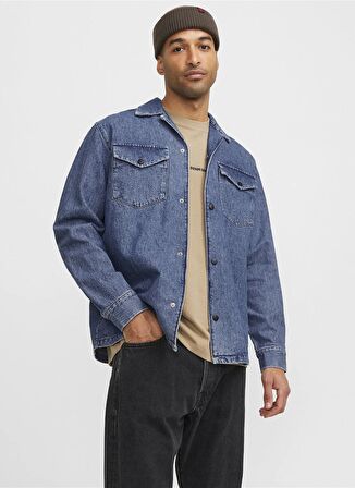 Jack & Jones Relaxed Mavi Erkek Denim Gömlek RDDROB OVERSHIRT DENIM RI 310 NOOS