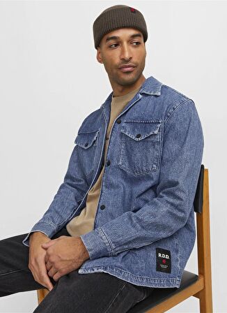 Jack & Jones Relaxed Mavi Erkek Denim Gömlek RDDROB OVERSHIRT DENIM RI 310 NOOS