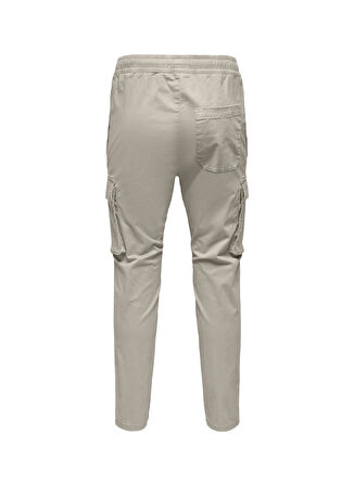 Only & Sons Dar Paça Ekru Erkek Kargo Pantolon ONSCAM LIFE LINUS CARGO PANT PK 236