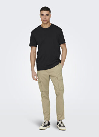 Only & Sons Dar Paça Açık Kahve Erkek Kargo Pantolon 22022366_ONSCAM LINUS CARGO PANT PK