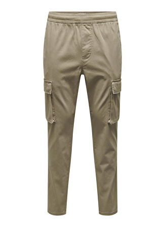 Only & Sons Dar Paça Açık Kahve Erkek Kargo Pantolon 22022366_ONSCAM LINUS CARGO PANT PK