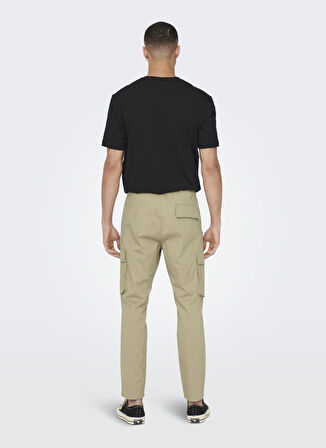 Only & Sons Dar Paça Açık Kahve Erkek Kargo Pantolon 22022366_ONSCAM LINUS CARGO PANT PK